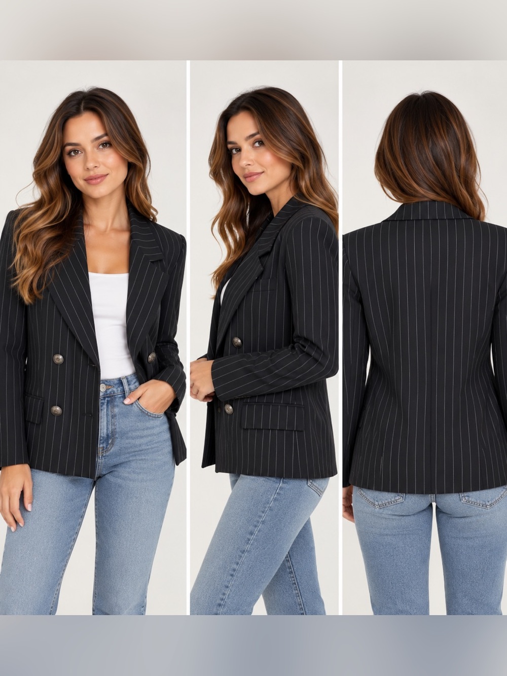 Jones New York Women’s Blazer Suit sz 6 Worsted Wool Black #F376